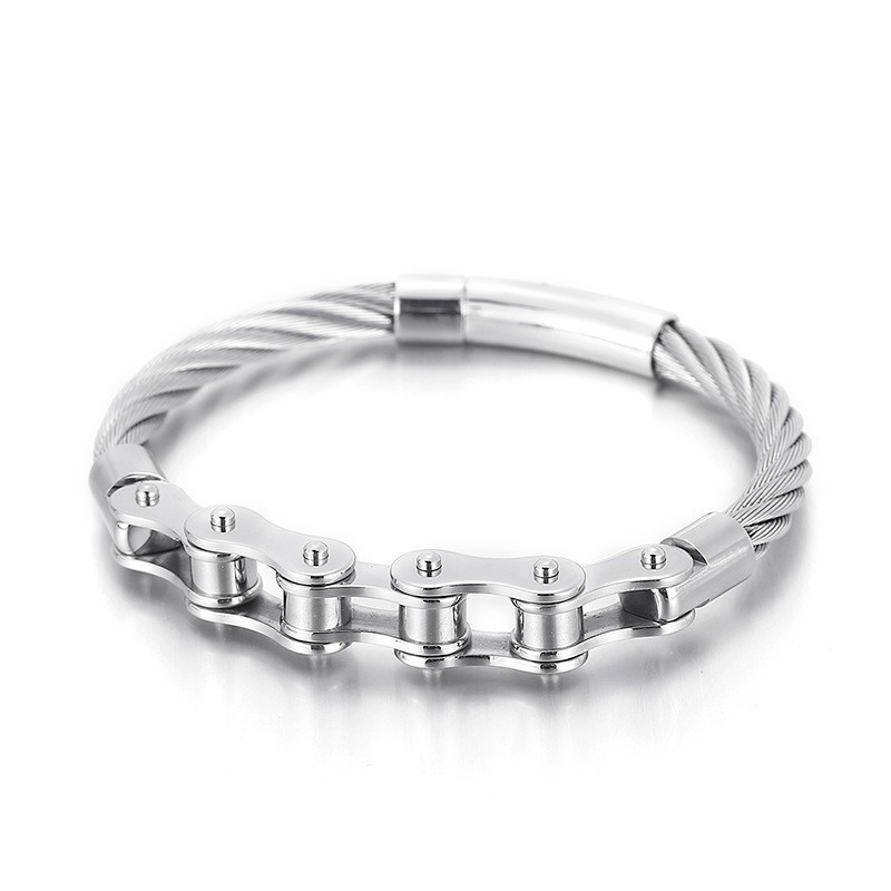 Schickes Titan-Biker-Kettenspleißarmband Für Männer Und Frauen Schickes Titan-Biker-Kettenspleißarmband Für Männer Und Frauen
