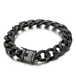 Bikerkette Mit Diamant-Drachenbart-Schnallenarmband