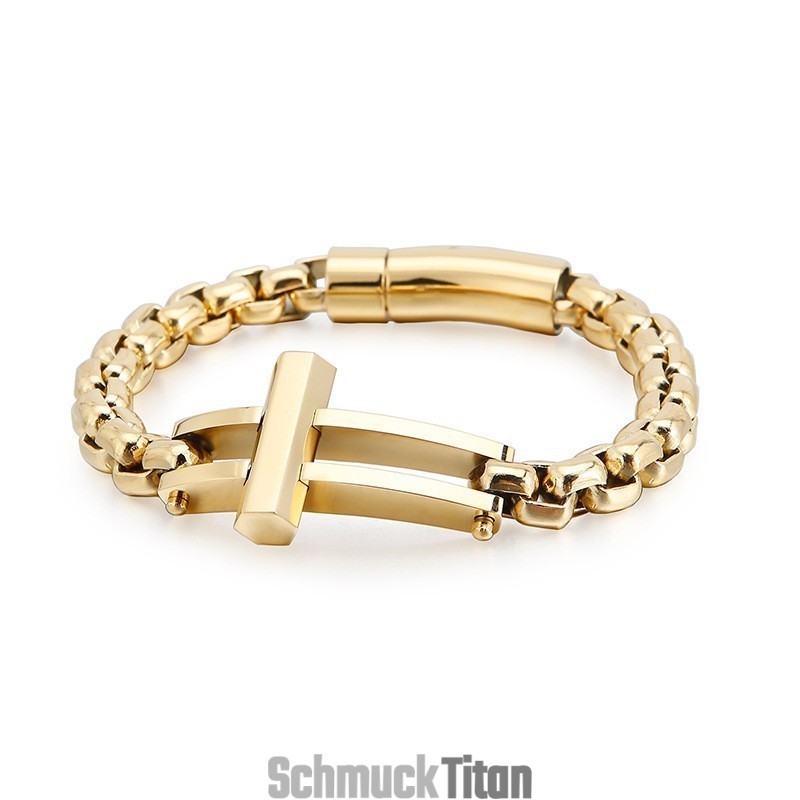 Kreuzquadrat Titan Kettenarmband Für Männer