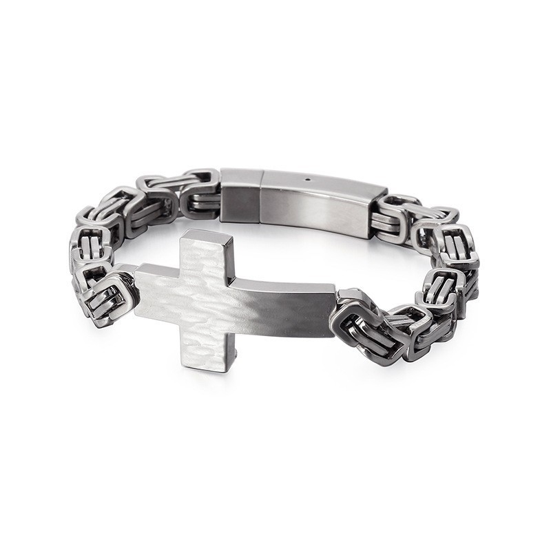Cross Bend Bracelet Herren-Kettenarmband Mit Kaiserrücken Cross Bend Bracelet Herren-Kettenarmband Mit Kaiserrücken