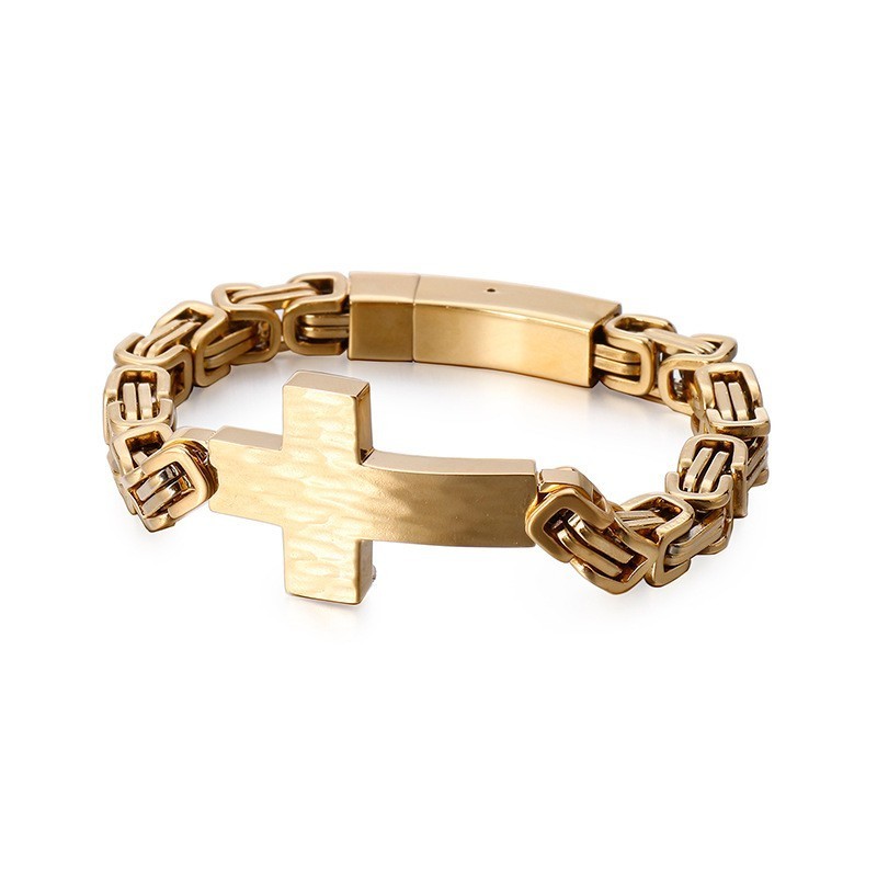 Cross Bend Bracelet Herren-Kettenarmband Mit Kaiserrücken Cross Bend Bracelet Herren-Kettenarmband Mit Kaiserrücken