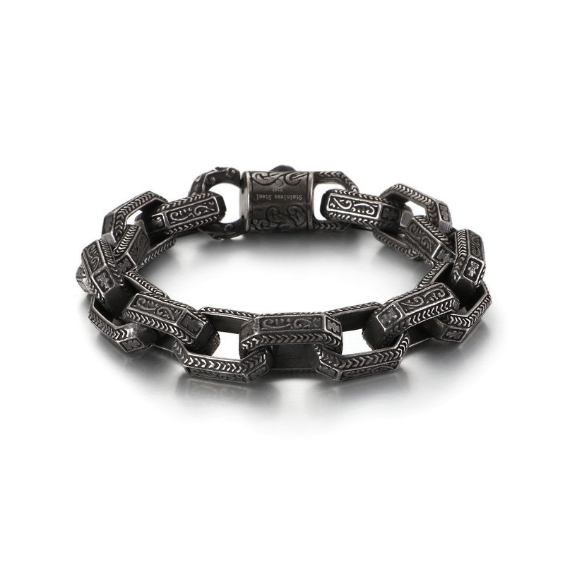 Neues Schickes Herren-Tide-Armband Aus Titan Mit Muster Neues Schickes Herren-Tide-Armband Aus Titan Mit Muster