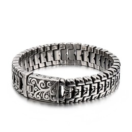 Cooles Titanarmband Mit Blumenförmiger Schnalle
