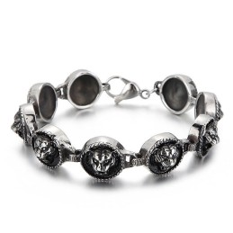 Cooles Rundes Titanarmband Im Hip-Hop-Stil Mit Tigerkopf Für Männer