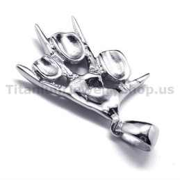 Anhänger Aus Reinem Titan Mit Totenkopf-Design, Inklusive Kette