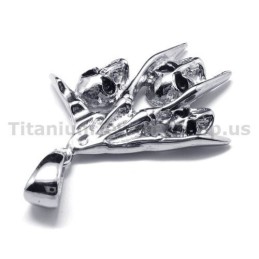 Anhänger Aus Reinem Titan Mit Totenkopf-Design, Inklusive Kette