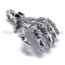 Anhänger Aus Reinem Titan Mit Handknochen-Design – Inklusive Kette