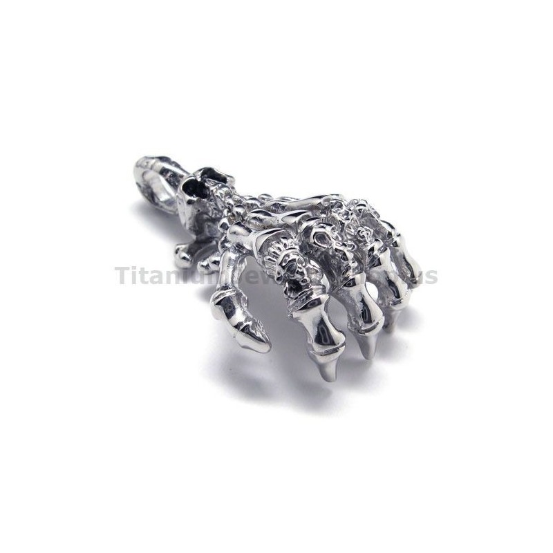 Anhänger Aus Reinem Titan Mit Handknochen-Design – Inklusive Kette Anhänger Aus Reinem Titan Mit Handknochen-Design – Inklusive Kette