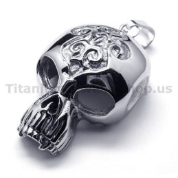 Anhänger Aus Reinem Titan Mit Totenkopf-Design, Inklusive Kette