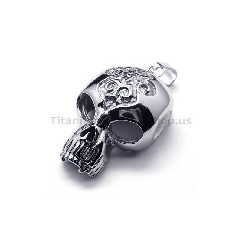 Anhänger Aus Reinem Titan Mit Totenkopf-Design, Inklusive Kette Anhänger Aus Reinem Titan Mit Totenkopf-Design, Inklusive Kette