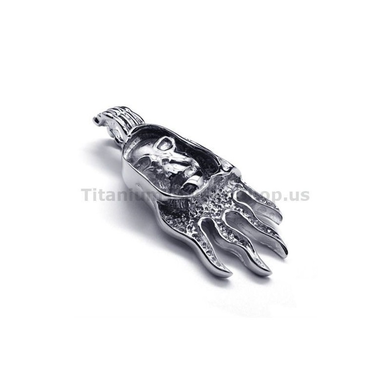 Anhänger Aus Reinem Titan Mit Totenkopf-Design, Inklusive Kette Anhänger Aus Reinem Titan Mit Totenkopf-Design, Inklusive Kette