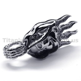 Anhänger Aus Reinem Titan Mit Totenkopf-Design, Inklusive Kette