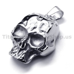 Anhänger Aus Reinem Titan Mit Totenkopf-Design, Inklusive Kette