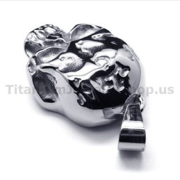 Anhänger Aus Reinem Titan Mit Totenkopf-Design, Inklusive Kette