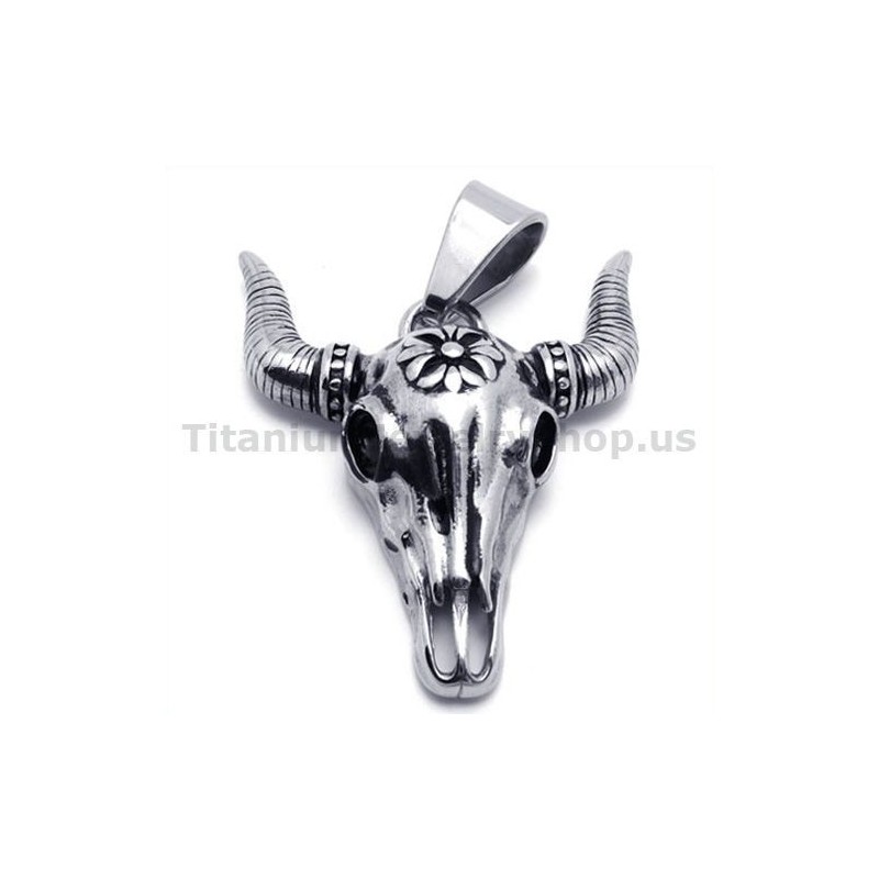 Vintage Indianer Titan Büffelschädel Anhänger - Kostenlose Kette Vintage Indianer Titan Büffelschädel Anhänger - Kostenlose Kette