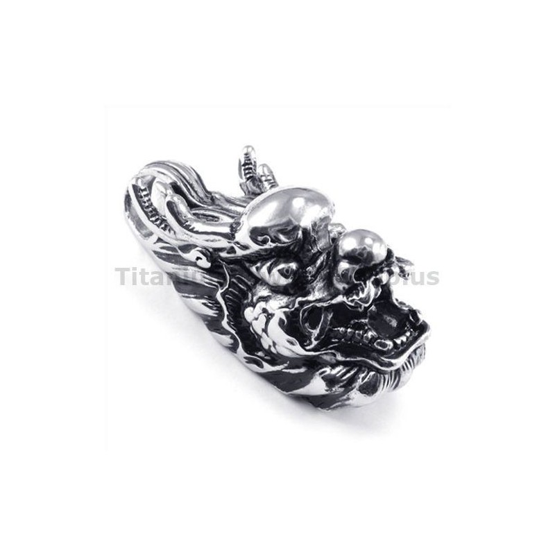 Titan-Anhänger Mit Loong-Kopf – Kostenlose Kette Titan-Anhänger Mit Loong-Kopf – Kostenlose Kette