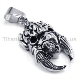 Titan-Anhänger Mit Falkenschädel, Inklusive Kette