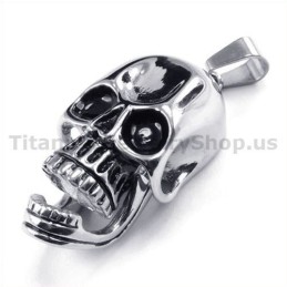 Anhänger Aus Reinem Titan Mit Totenkopf-Design, Inklusive Kette