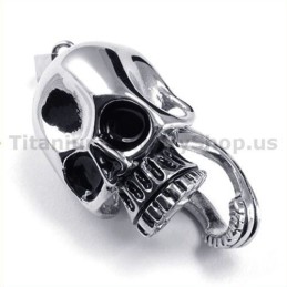 Anhänger Aus Reinem Titan Mit Totenkopf-Design, Inklusive Kette