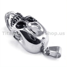 Anhänger Aus Reinem Titan Mit Totenkopf-Design, Inklusive Kette