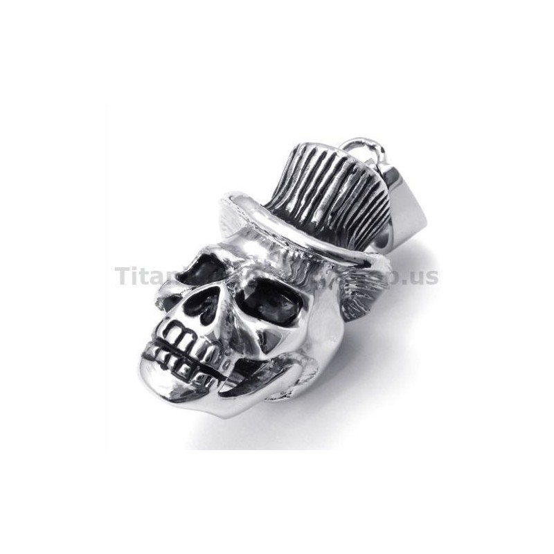 Anhänger Aus Titan Mit Totenkopf-Design Und Hut – Inklusive Kette Anhänger Aus Titan Mit Totenkopf-Design Und Hut – Inklusive Kette