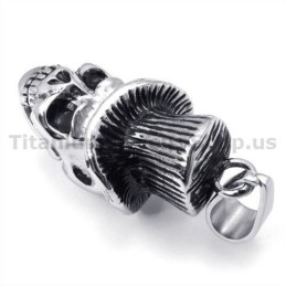 Anhänger Aus Titan Mit Totenkopf-Design Und Hut – Inklusive Kette
