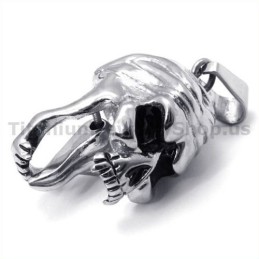 Anhänger Im Totenkopf-Design Aus Titan Mit Beweglicher Zunge – Inklusive Kette