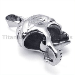 Anhänger Im Totenkopf-Design Aus Titan Mit Beweglicher Zunge – Inklusive Kette