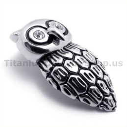 Titan-Eulenanhänger Mit Diamant – Kostenlose Kette