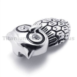 Titan-Eulenanhänger Mit Diamant – Kostenlose Kette