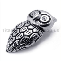 Titan-Eulenanhänger Mit Diamant – Kostenlose Kette