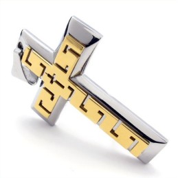 Goldener Kreuz-Anhänger Aus Titan – Kostenlose Kette