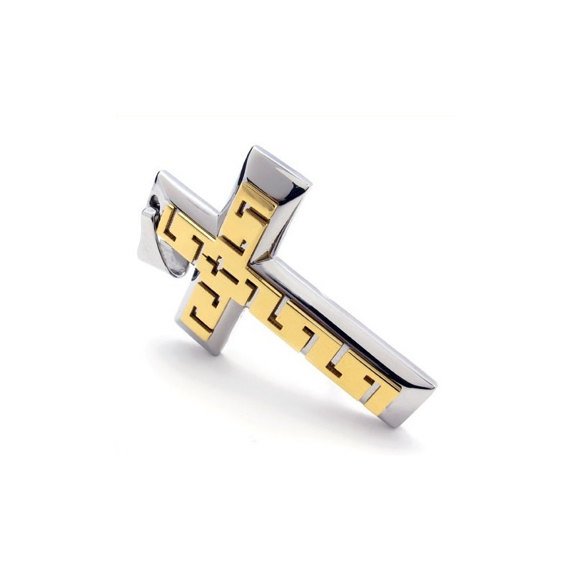 Goldener Kreuz-Anhänger Aus Titan – Kostenlose Kette Goldener Kreuz-Anhänger Aus Titan – Kostenlose Kette