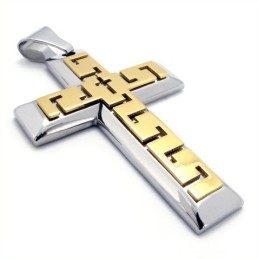 Goldener Kreuz-Anhänger Aus Titan – Kostenlose Kette