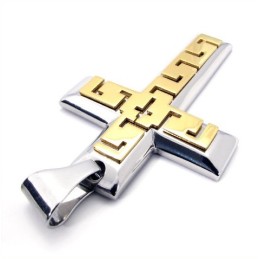 Goldener Kreuz-Anhänger Aus Titan – Kostenlose Kette