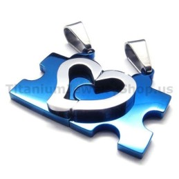 Sweetheart Jigsaw Puzzle Titan Liebhaber Anhänger (Blau)-Freie Ketten