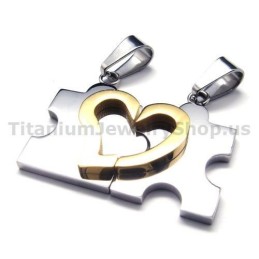 Sweetheart Jigsaw Puzzle Titan Liebhaber Anhänger (Silber)-Freie Ketten