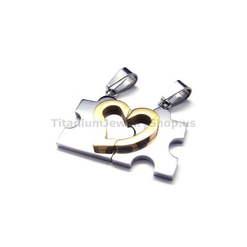 Sweetheart Jigsaw Puzzle Titan Liebhaber Anhänger (Silber)-Freie Ketten Sweetheart Jigsaw Puzzle Titan Liebhaber Anhänger (Silber)-Freie Ketten