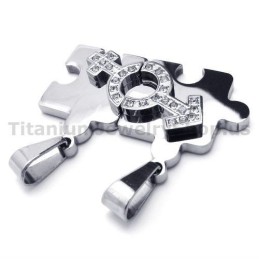 Puzzle-Anhänger Aus Titan Für Liebhaber Mit Diamantfreien Ketten