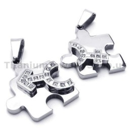 Puzzle-Anhänger Aus Titan Für Liebhaber Mit Diamantfreien Ketten