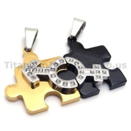 Puzzle-Anhänger Aus Titan Für Liebhaber Mit Diamantfreien Ketten