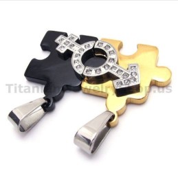 Puzzle-Anhänger Aus Titan Für Liebhaber Mit Diamantfreien Ketten