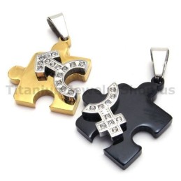 Puzzle-Anhänger Aus Titan Für Liebhaber Mit Diamantfreien Ketten