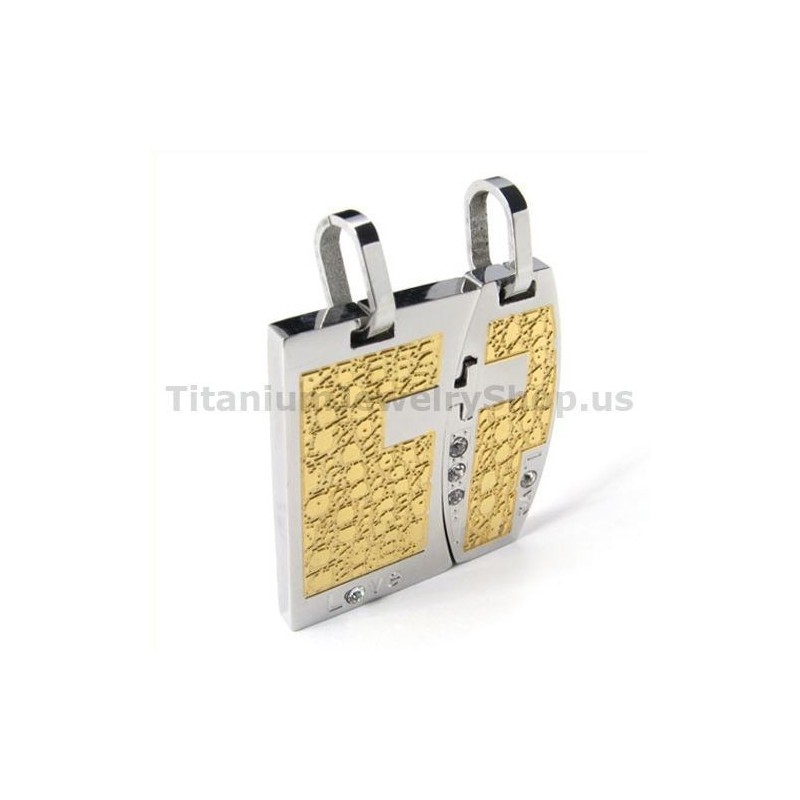 Love Goldene Titan-Anhänger Für Liebhaber Mit Diamantfreien Ketten Love Goldene Titan-Anhänger Für Liebhaber Mit Diamantfreien Ketten