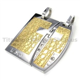 Love Goldene Titan-Anhänger Für Liebhaber Mit Diamantfreien Ketten