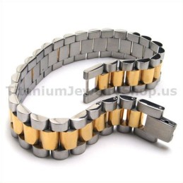Goldenes Titanarmband Für Herren