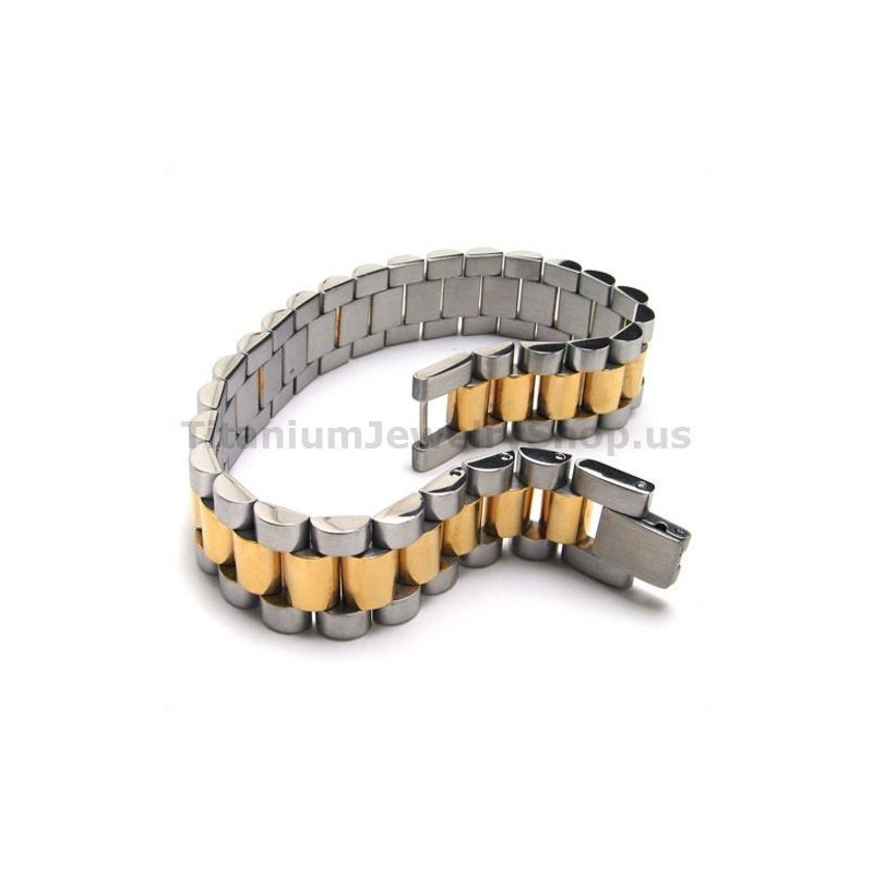 Goldenes Titanarmband Für Herren Goldenes Titanarmband Für Herren