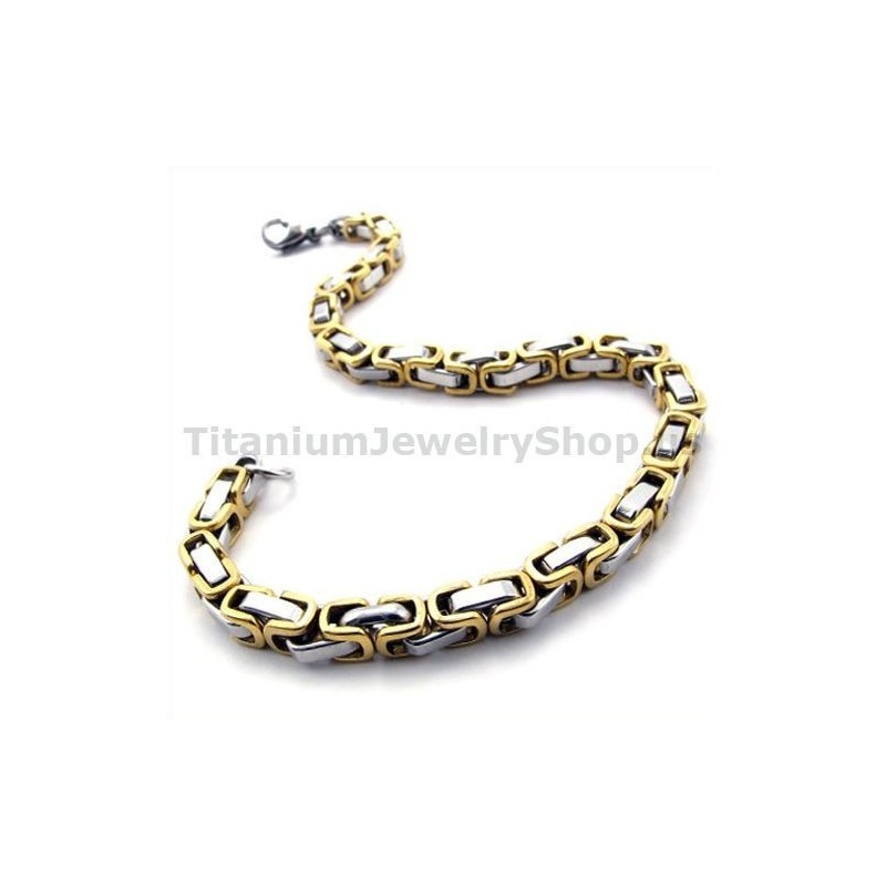 Goldenes Titanarmband Für Herren Goldenes Titanarmband Für Herren