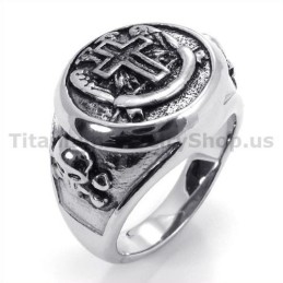 Kreuz Titan Totenkopf Ring