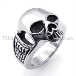 Totenkopfring Aus Titan